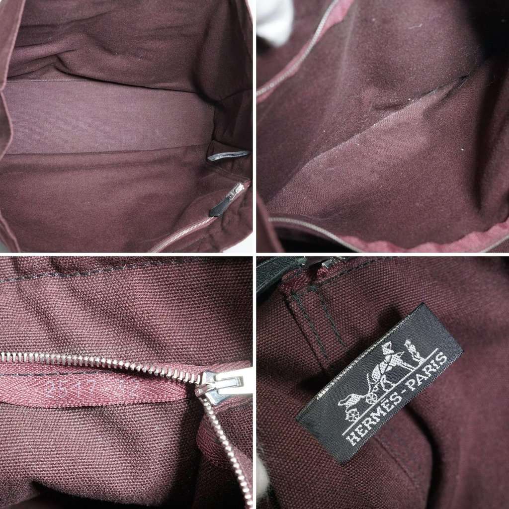 Hermes Tote Bag Fourre-Tout Burgundy Cotton Good - Box View