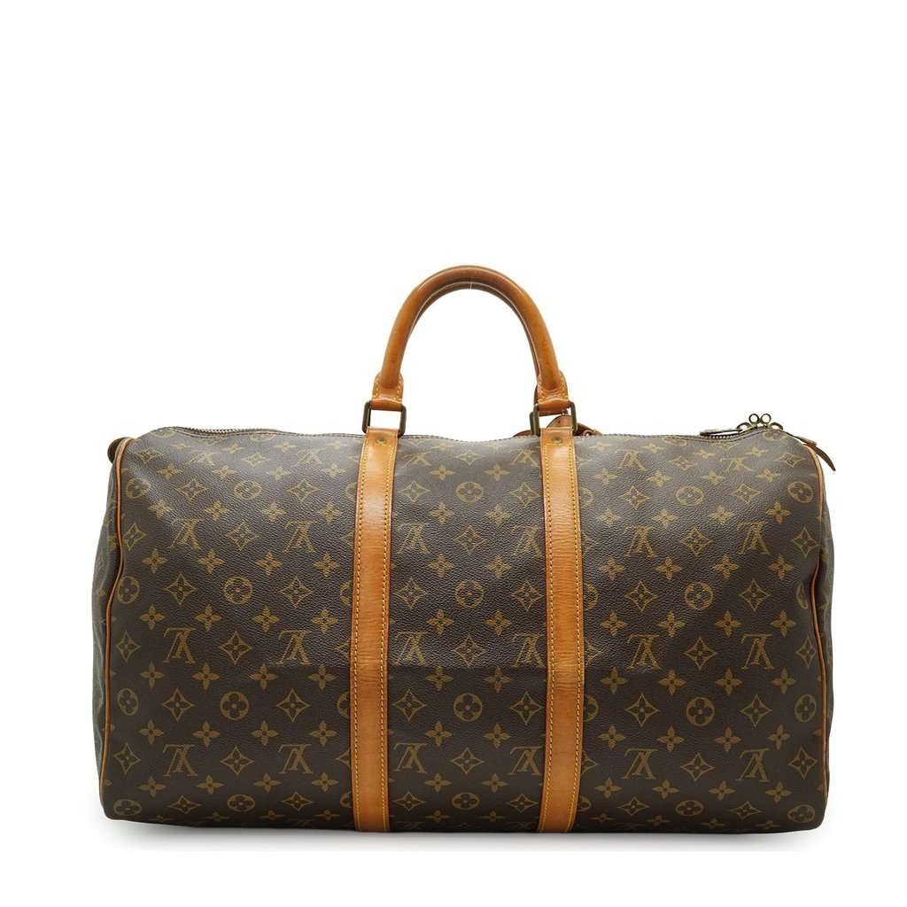 Louis Vuitton Luggage Vintage Keepall Brown Canvas Good - Back View