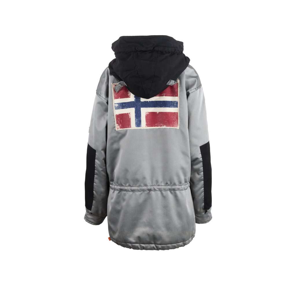Unsigned Napapijri Grey Raincoat - '00s Grey Good - Back View