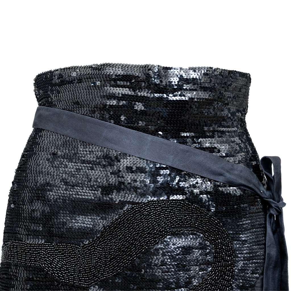 Unsigned Sequined Skirt - '80s Black Good - Box View