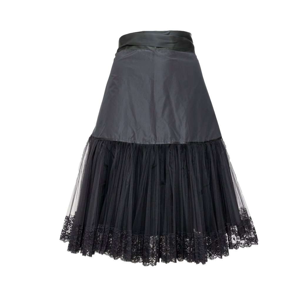 Gianfranco Ferré Skirt - '80s Black Lace Good - Front View