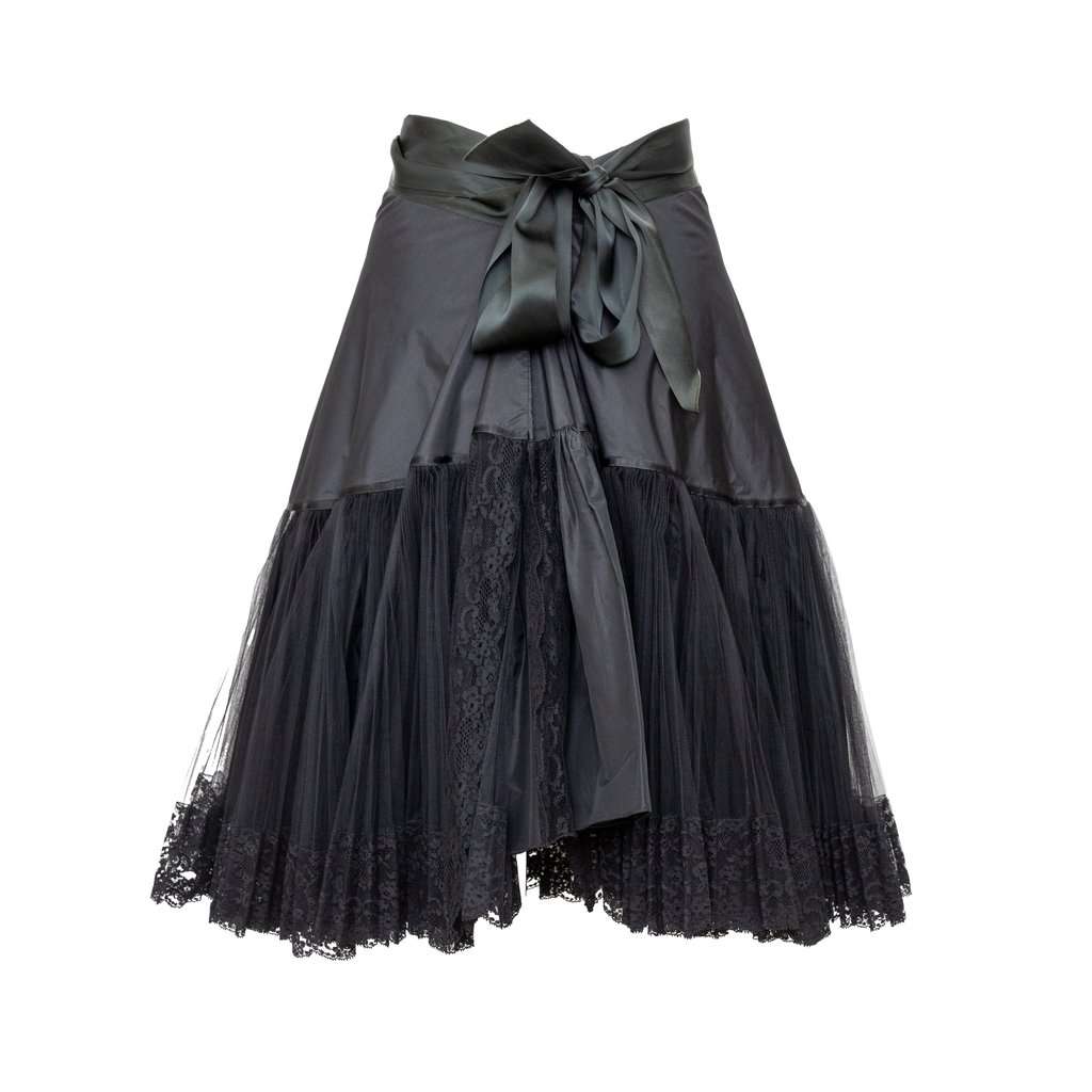 Gianfranco Ferré Skirt - '80s Black Lace Good - Inside View