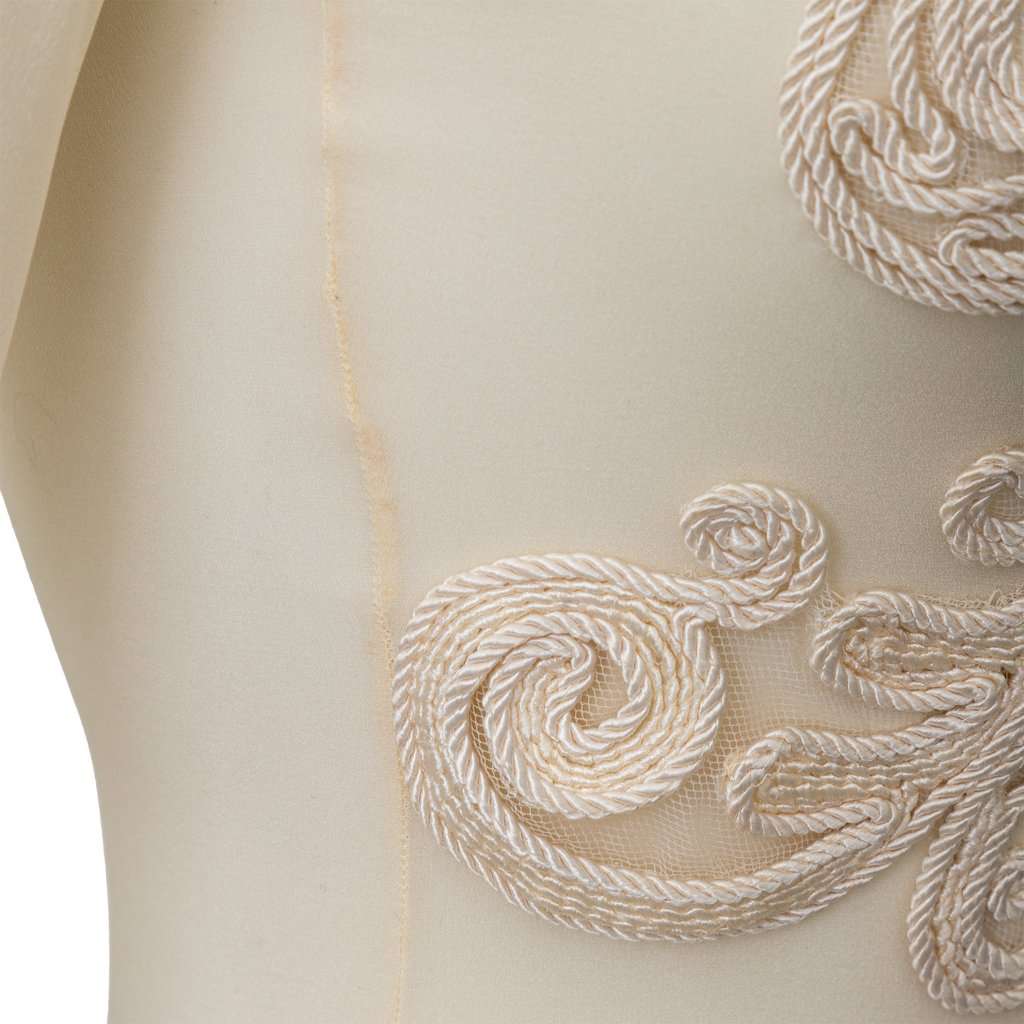 Unsigned Embroidered Bodysuit - '90s MultiColor Lace Good - Model View
