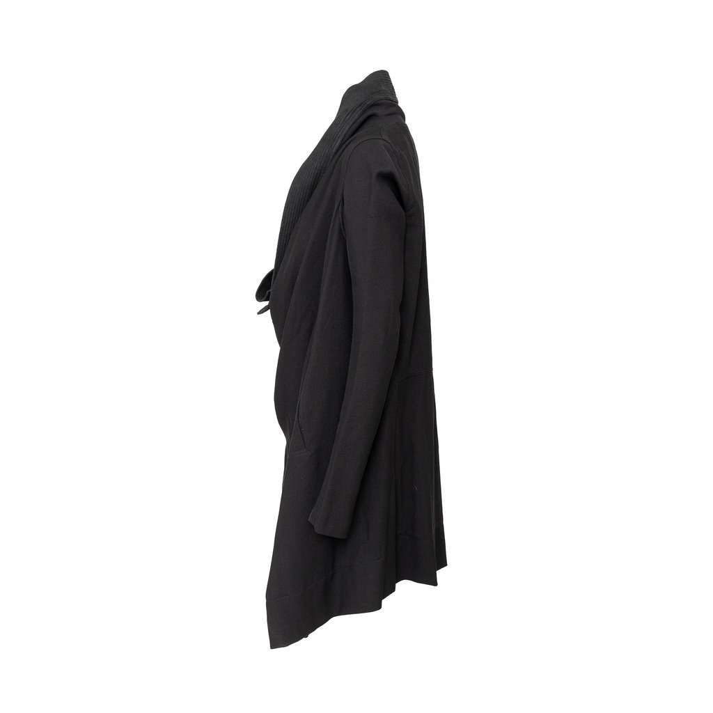 Rick Owens Asymmetrical Jacket - '10s Black Wool Good - Back View