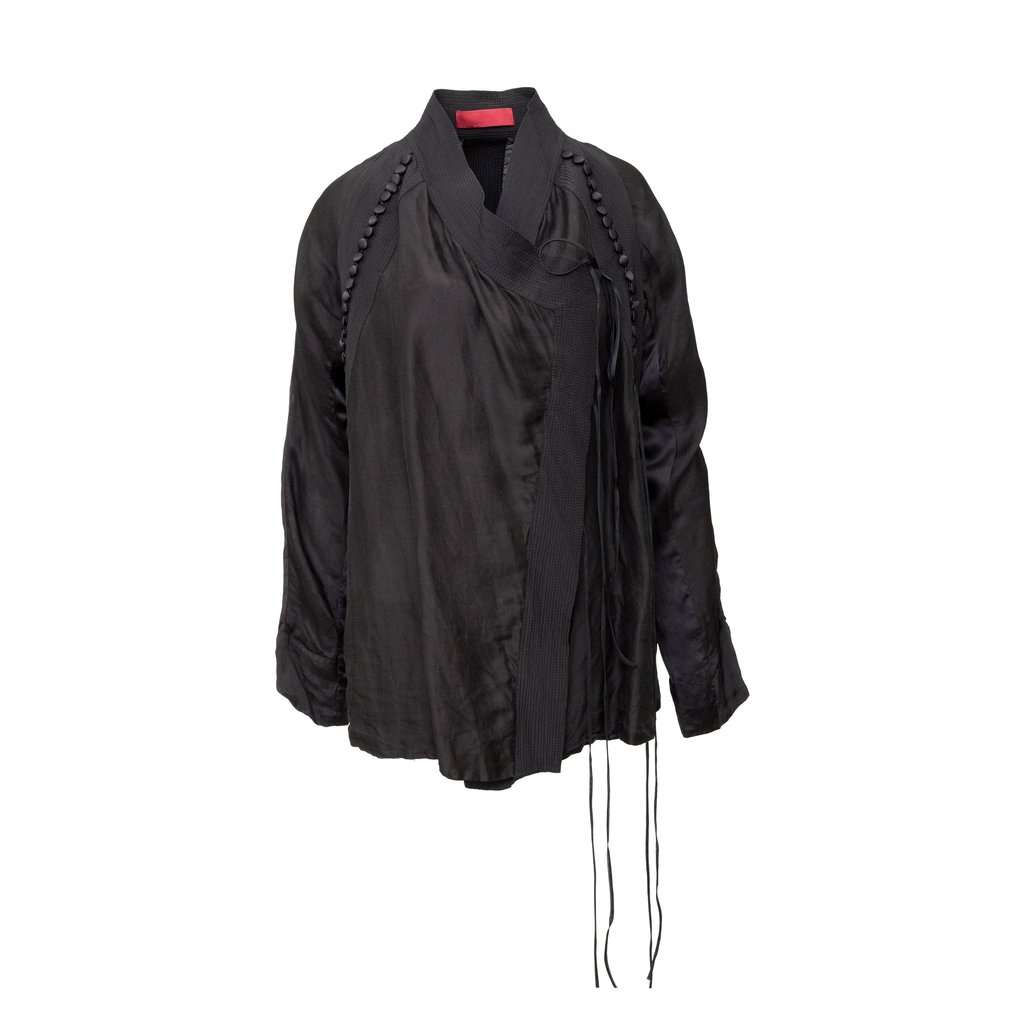 Unsigned Over Shirt - '10s Black Lace Good - Front View