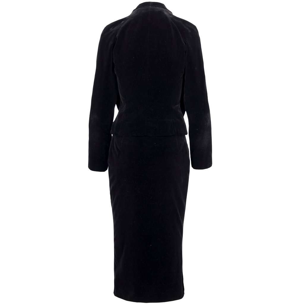 Vivienne Westwood Label Black Velvet Suit - '00s Black Velvet Good - Back View