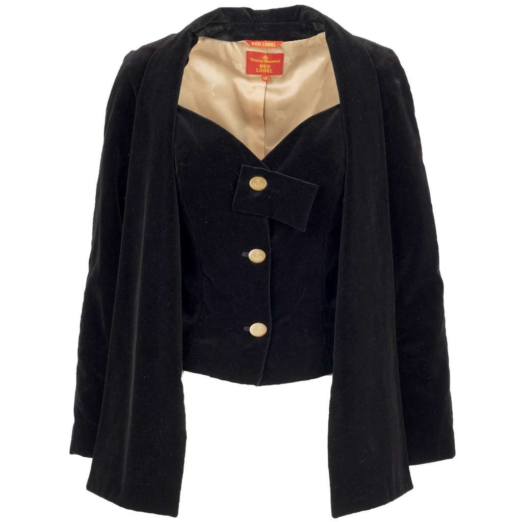 Vivienne Westwood Label Black Velvet Suit - '00s Black Velvet Good - Inside View