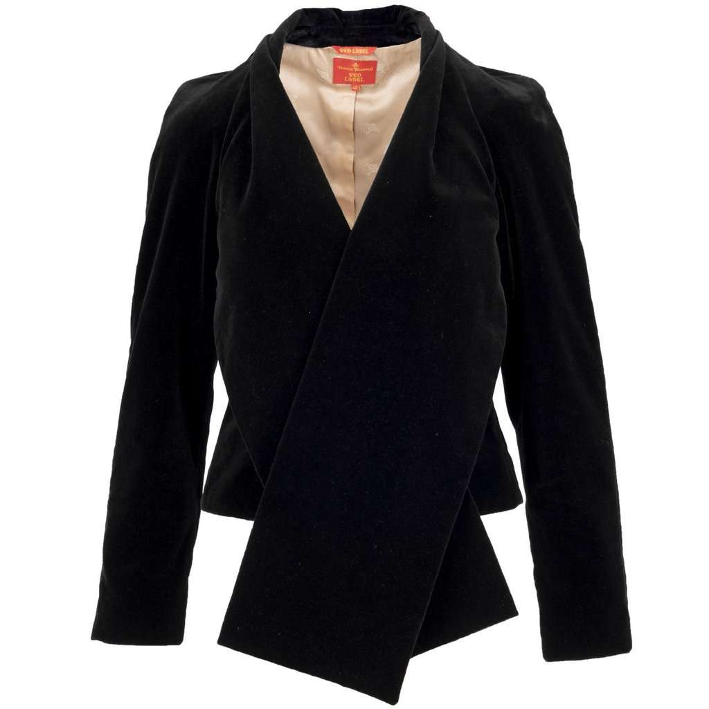 Vivienne Westwood Label Black Velvet Suit - '00s Black Velvet Good - Model View