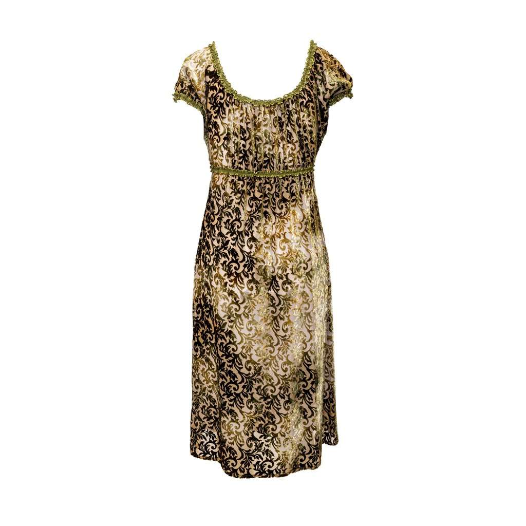 Roberto Cavalli Green Velvet Printed Dress - '00s Green Velvet Good - Back View