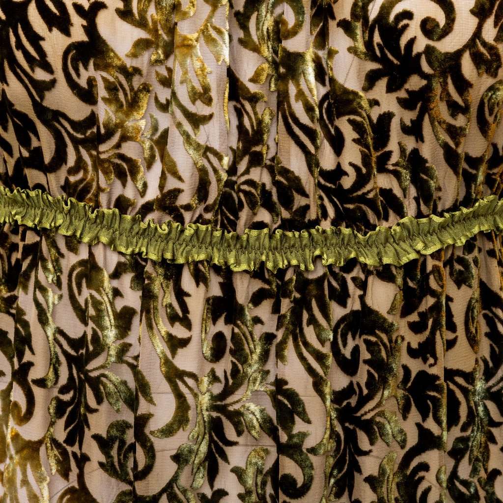 Roberto Cavalli Green Velvet Printed Dress - '00s Green Velvet Good - Model View