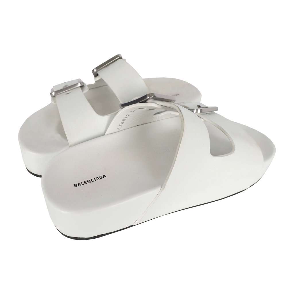 Balenciaga Mallorca Platform Sandal - '20s Red Leather Good - Model View