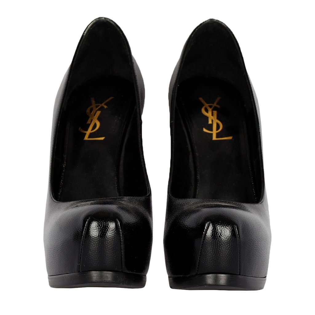 Saint Laurent Black Leather Pumps - '20s Black Leather Good - Back View