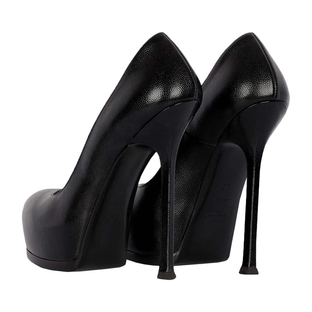 Saint Laurent Black Leather Pumps - '20s Black Leather Good - Inside View