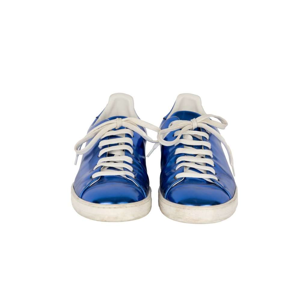Louis Vuitton Metallic Blue Sneakers - '10s Blue Good - Back View
