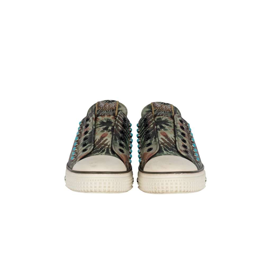 Valentino Rockstud Tie-dye Sneakers - '10s Red Lace Good - Back View