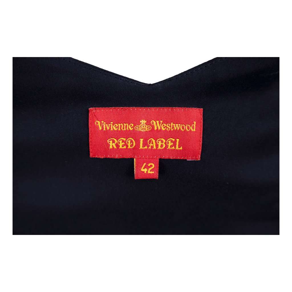 Vivienne Westwood Label Silk Corset Dress - '10s Red Silk Good - Inside View