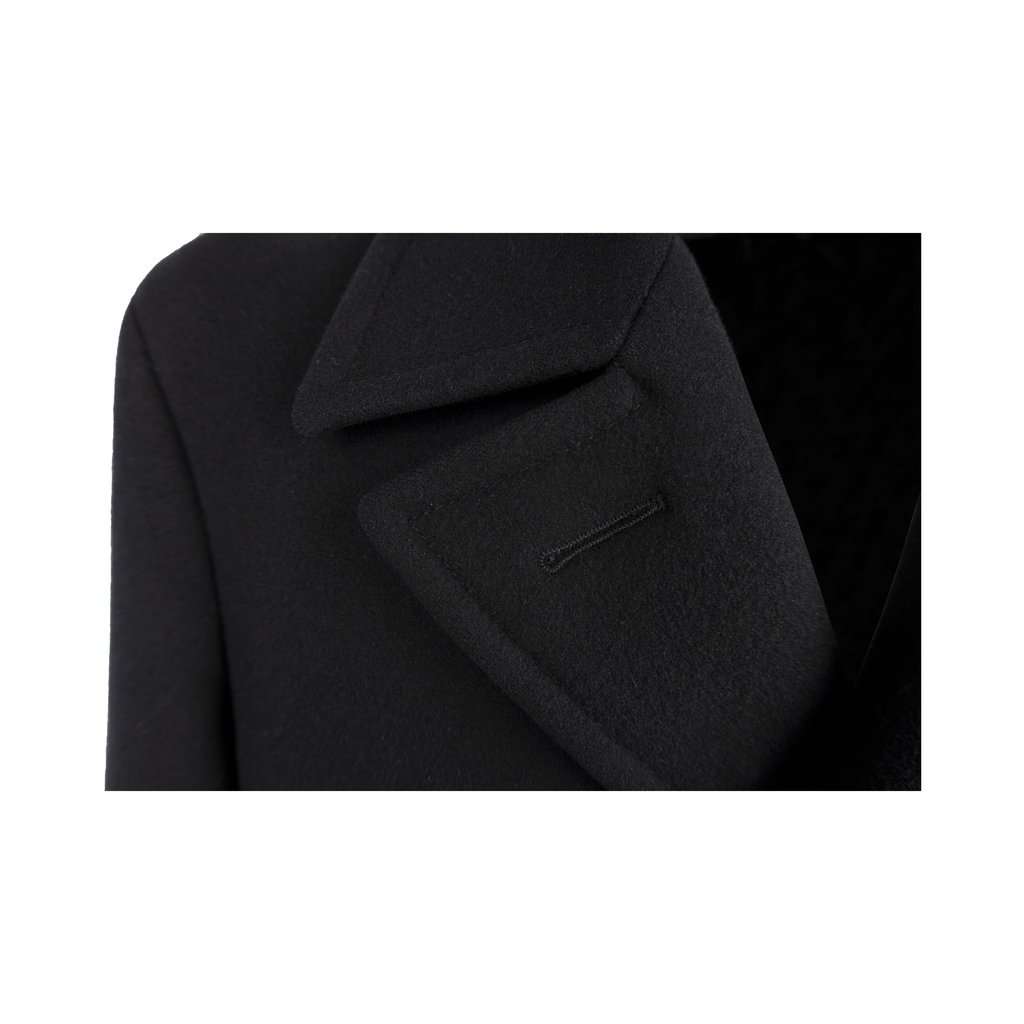 Tom Ford Double-Breasted Coat - '10s Black Leather Good - Model View