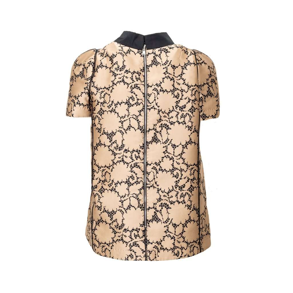 Louis Vuitton Printed Top with Collar - '10s Black Silk Good - Inside View