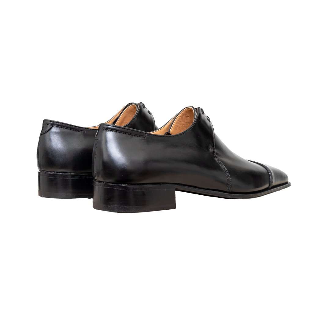 Unsigned Black Lace-up Shoes - '10s Black Lace Good - Back View