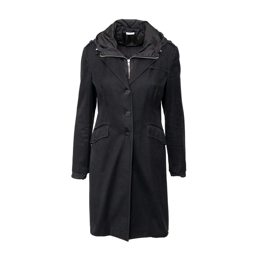Miu Miu Coat with Zippered Hoodie - '10s Red Cotton Good - Front View