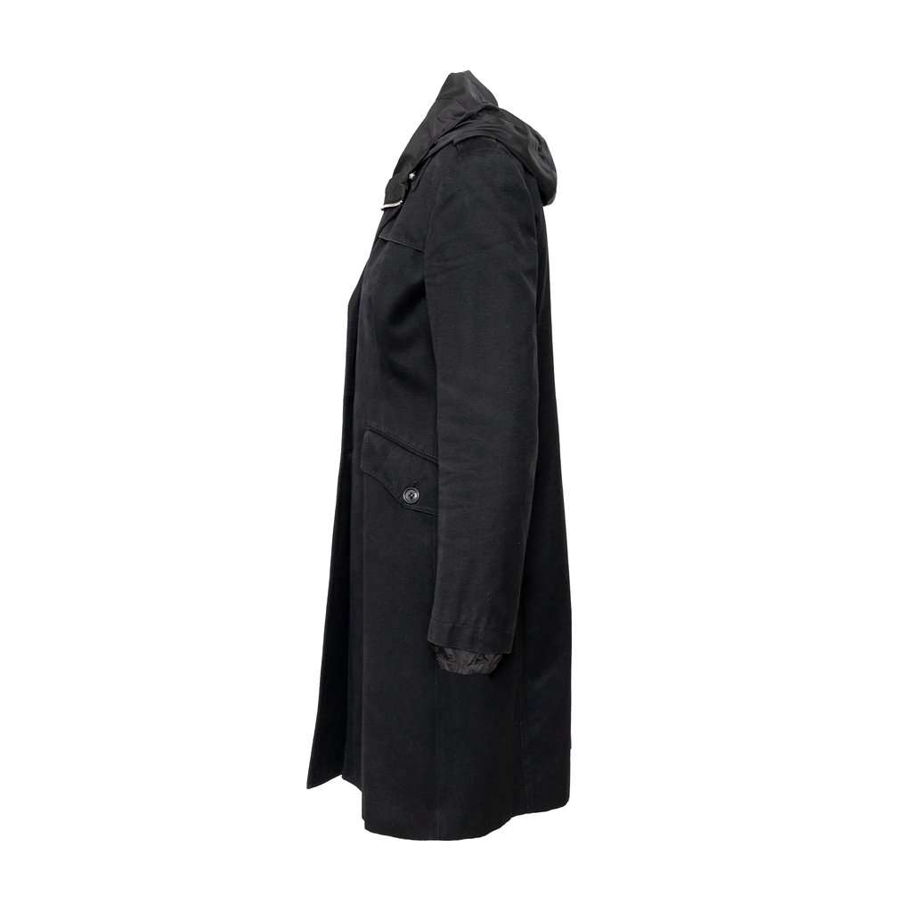 Miu Miu Coat with Zippered Hoodie - '10s Red Cotton Good - Model View