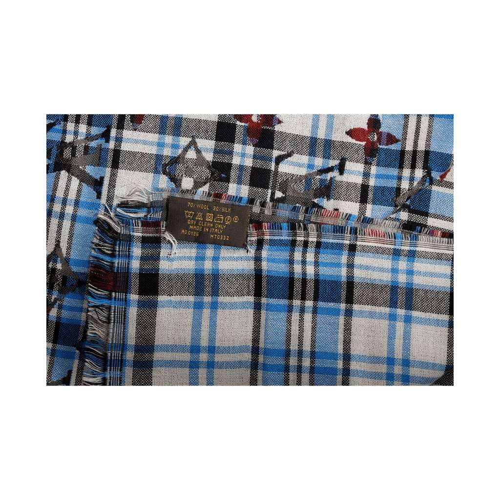 Louis Vuitton Monogram Plaid Scarf - '10s Red Wool Good - Box View