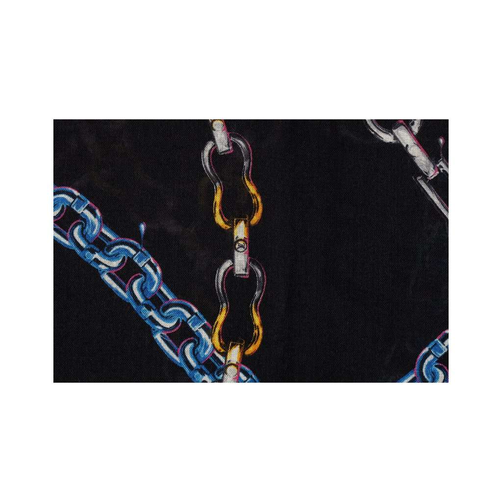 Louis Vuitton Multicolor Chain Print Scarf - '10s Black Silk Good - Model View
