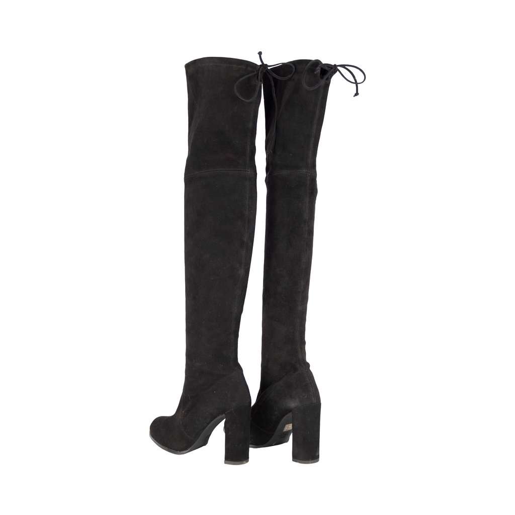 Stuart Weitzman Over-the-knee Suede Boots - '10s Red Suede Good - Back View