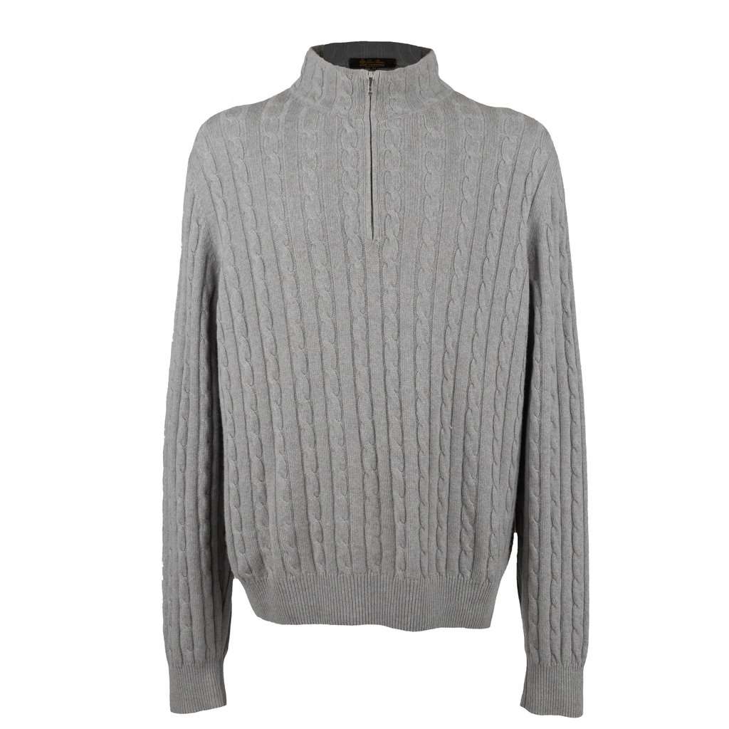 Loro Piana Treccia Mezzocollo Sweater - '10s Grey Wool Good - Front View