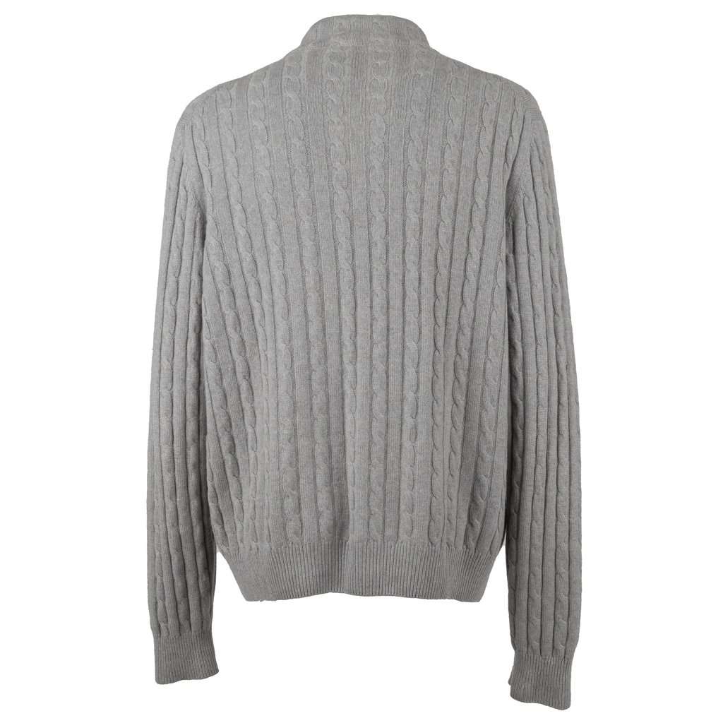 Loro Piana Treccia Mezzocollo Sweater - '10s Grey Wool Good - Back View