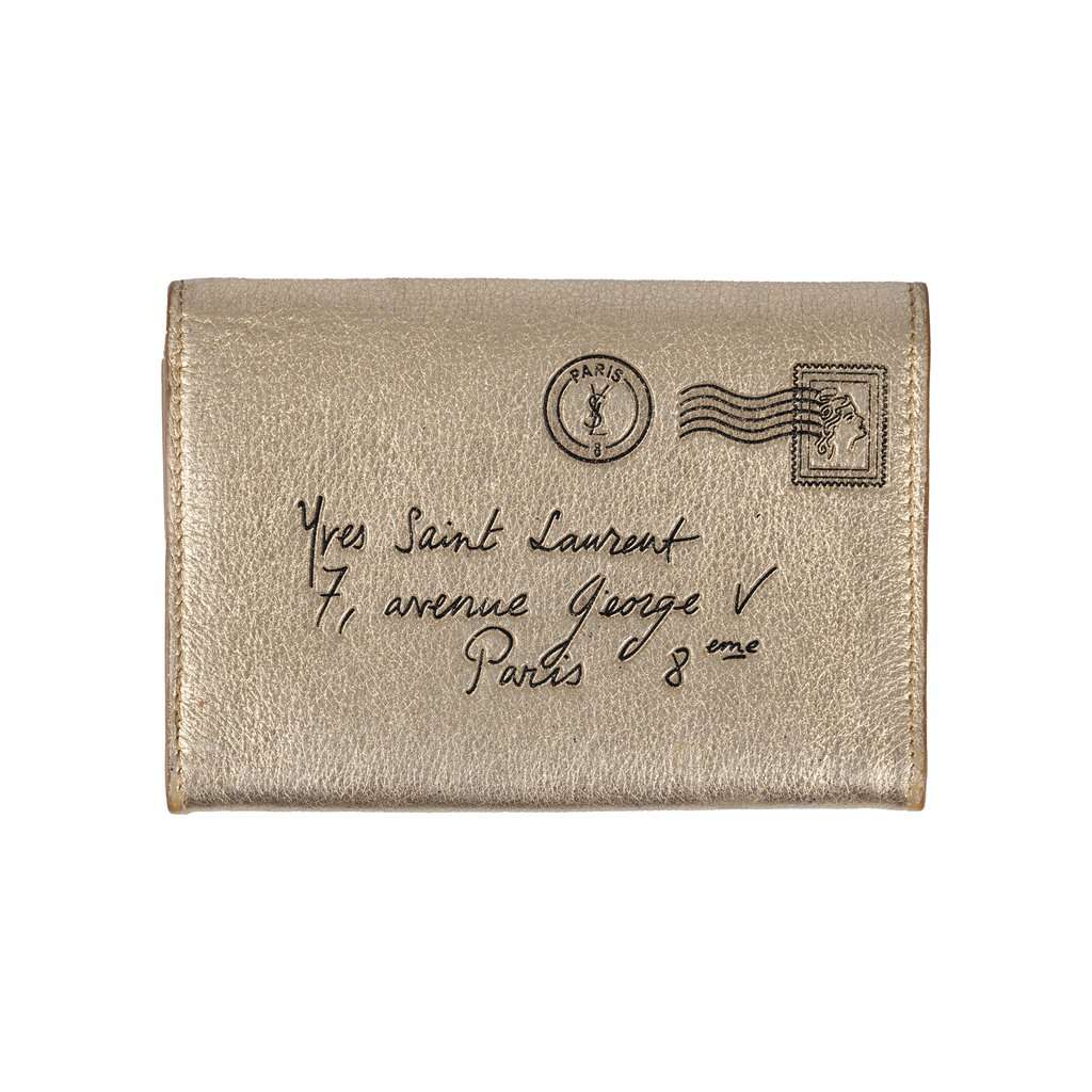 Yves Saint Laurent Leather Card Holder - '00s Red Leather Good - Front View