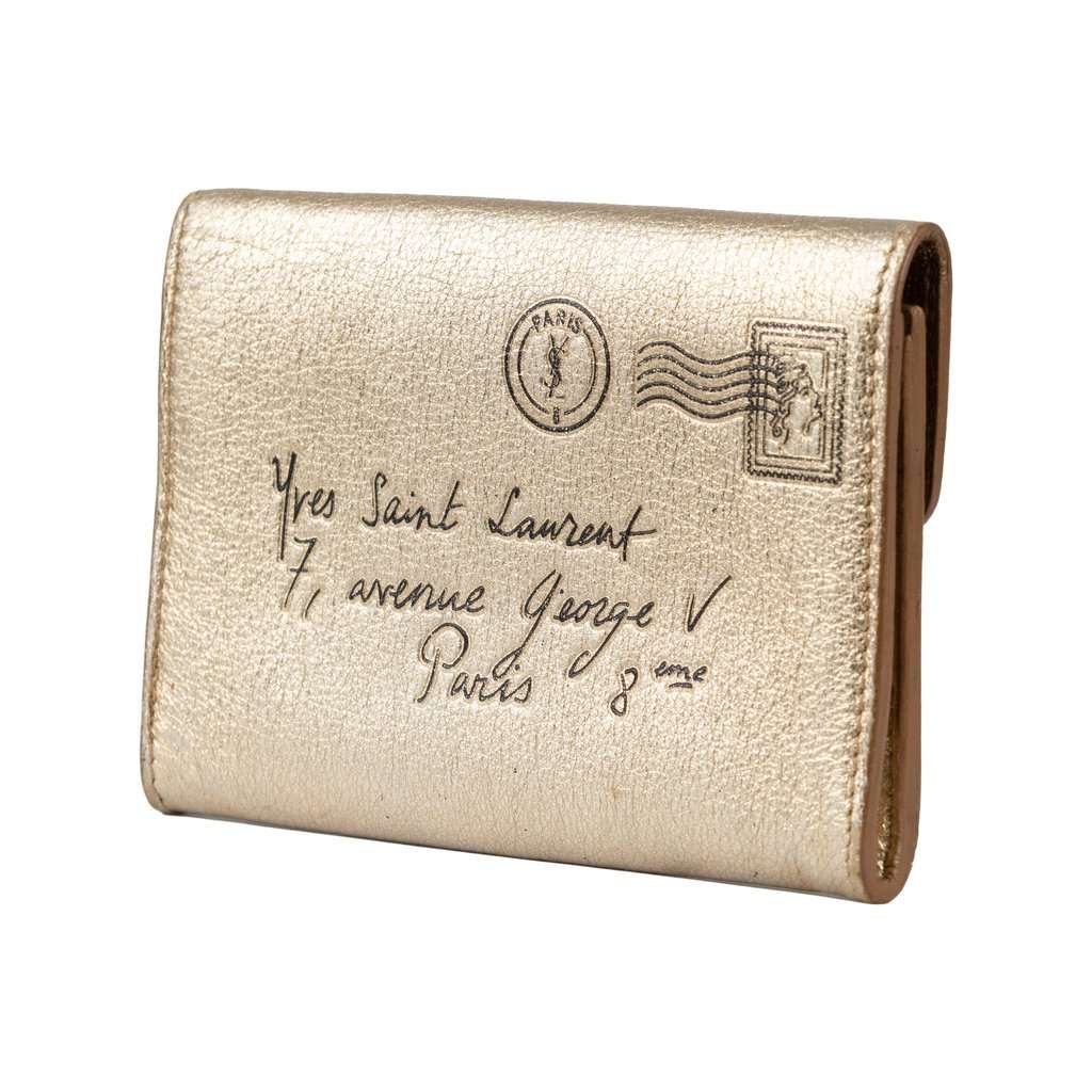Yves Saint Laurent Leather Card Holder - '00s Red Leather Good - Back View
