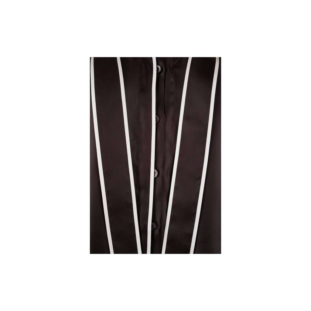 Celine Contrast Top with Collar - '10s Brown Silk Good - Model View