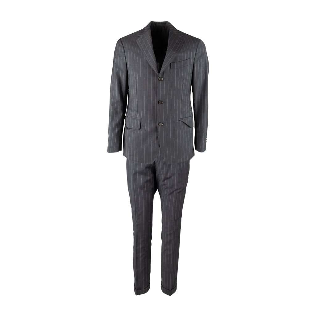 Boglioli Pinstripe Suit - '00s Grey Wool Good - Front View