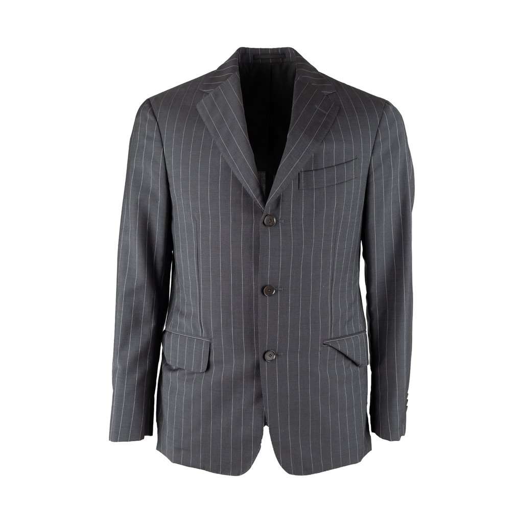 Boglioli Pinstripe Suit - '00s Grey Wool Good - Inside View