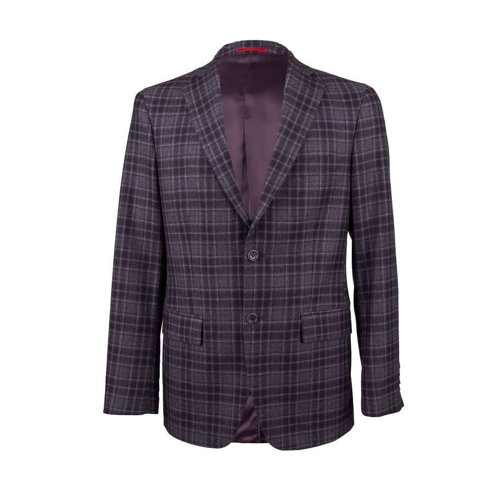 Unsigned Plaid Wool Jacket - '10s Grey Wool Good - Front View