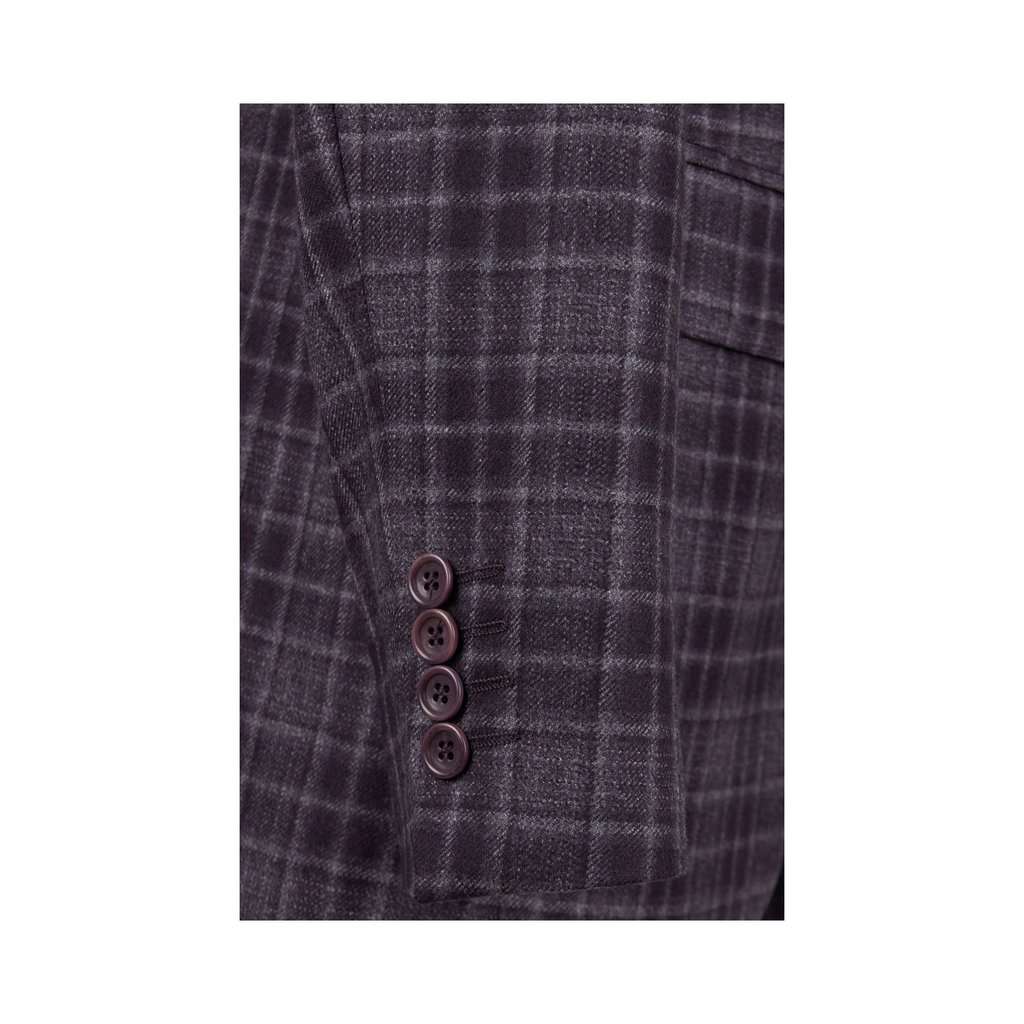 Unsigned Plaid Wool Jacket - '10s Grey Wool Good - Model View