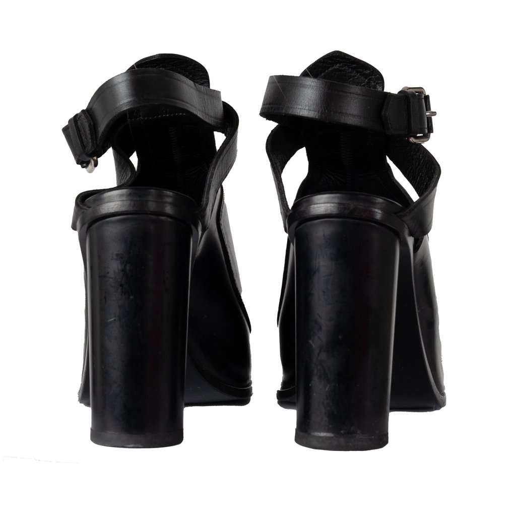Proenza Schouler Open-toe Heel Sandals - '10s Black Leather Good - Model View