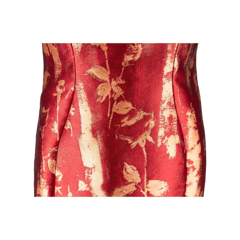 Vivienne Westwood Label Jacquard Silk Dress - '10s Red Canvas Good - Model View