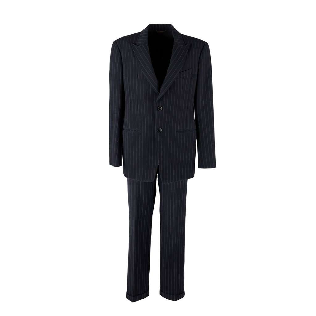 Roberto Cavalli Stripe Suit - '00s White Wool Good - Front View