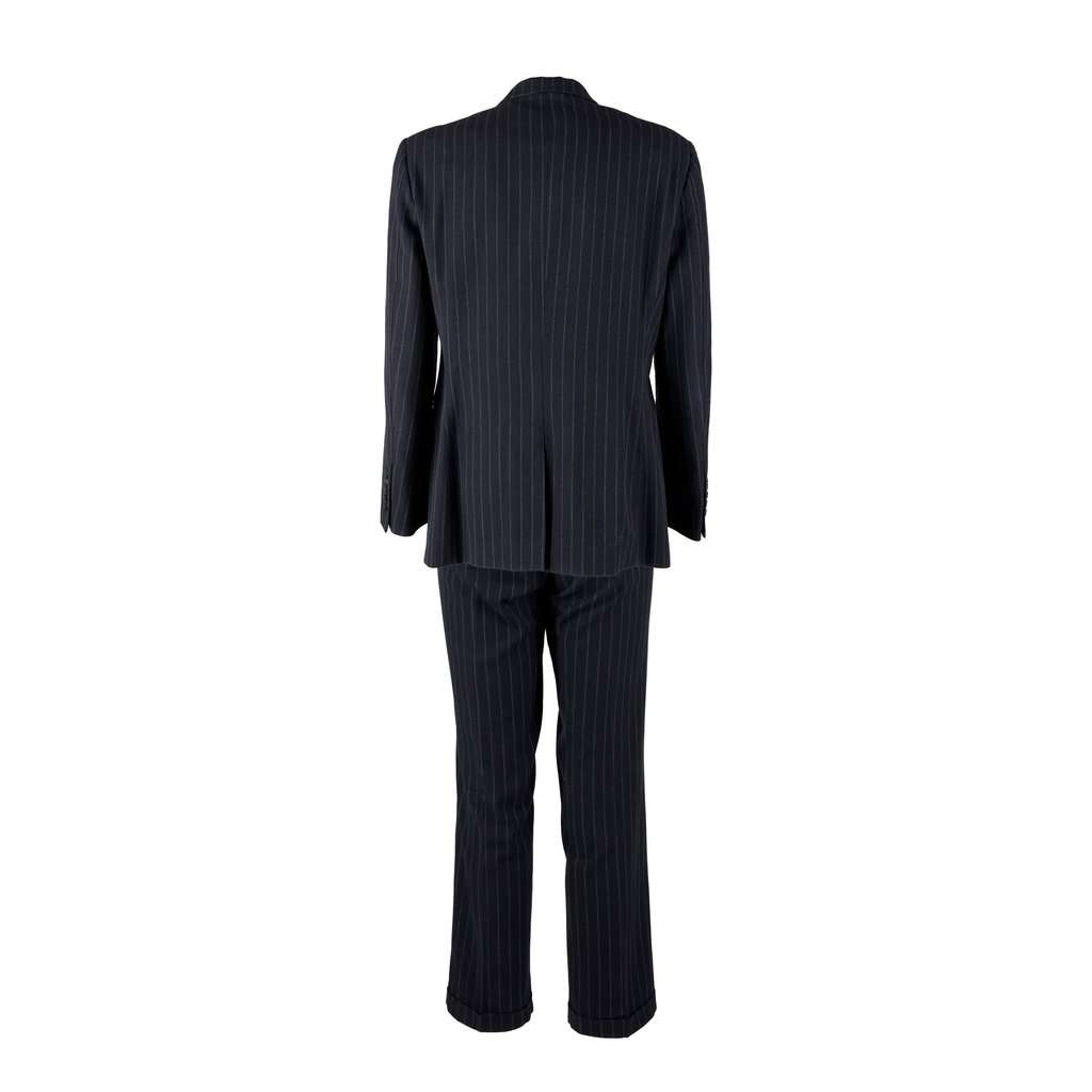 Roberto Cavalli Stripe Suit - '00s White Wool Good - Back View