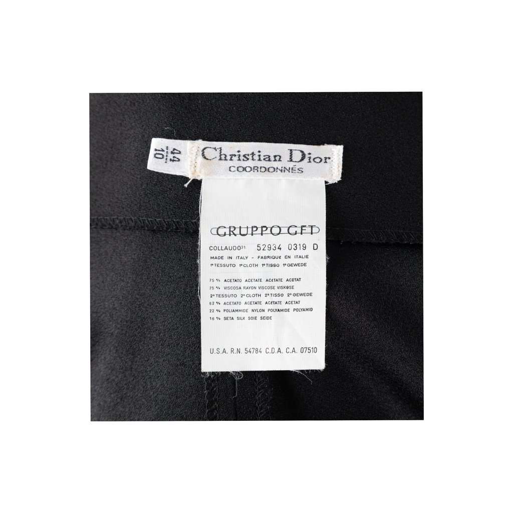 Dior Pleated Hem Skirt - '90s Black Silk Good - Model View