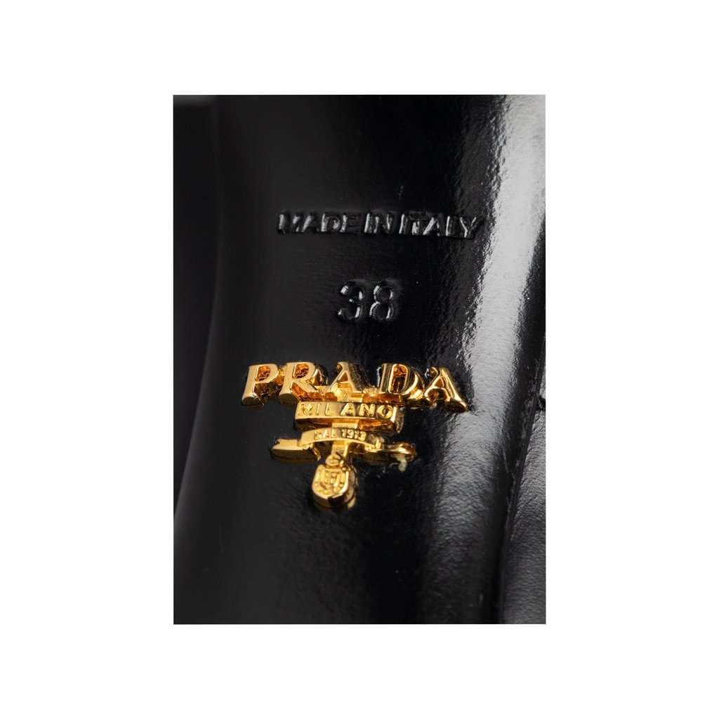 Prada Suede Sock Boots with Strap - '10s Black Suede Good - Box View