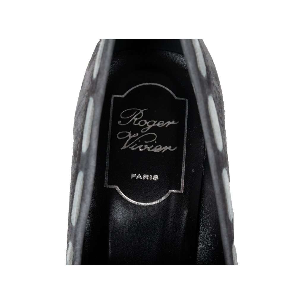 Roger Vivier Suede Pumps - '00s Grey Suede Good - Box View