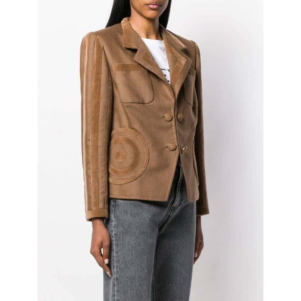 Valentino Brown Wool Jacket - '90s Brown Wool Good - Inside View