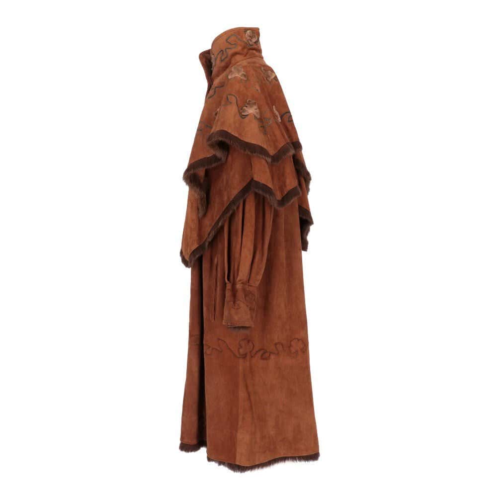 Fendi Brown Suit - '70s Brown Suede Good - Model View