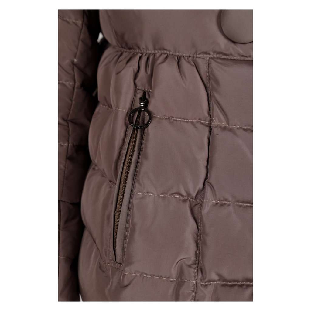 Moncler Down Jacket With Fur - '10s Brown Good - Model View