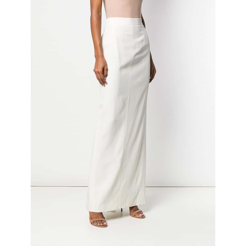 Gianfranco Ferré White Long Skirt - '90s White Lace Good - Model View