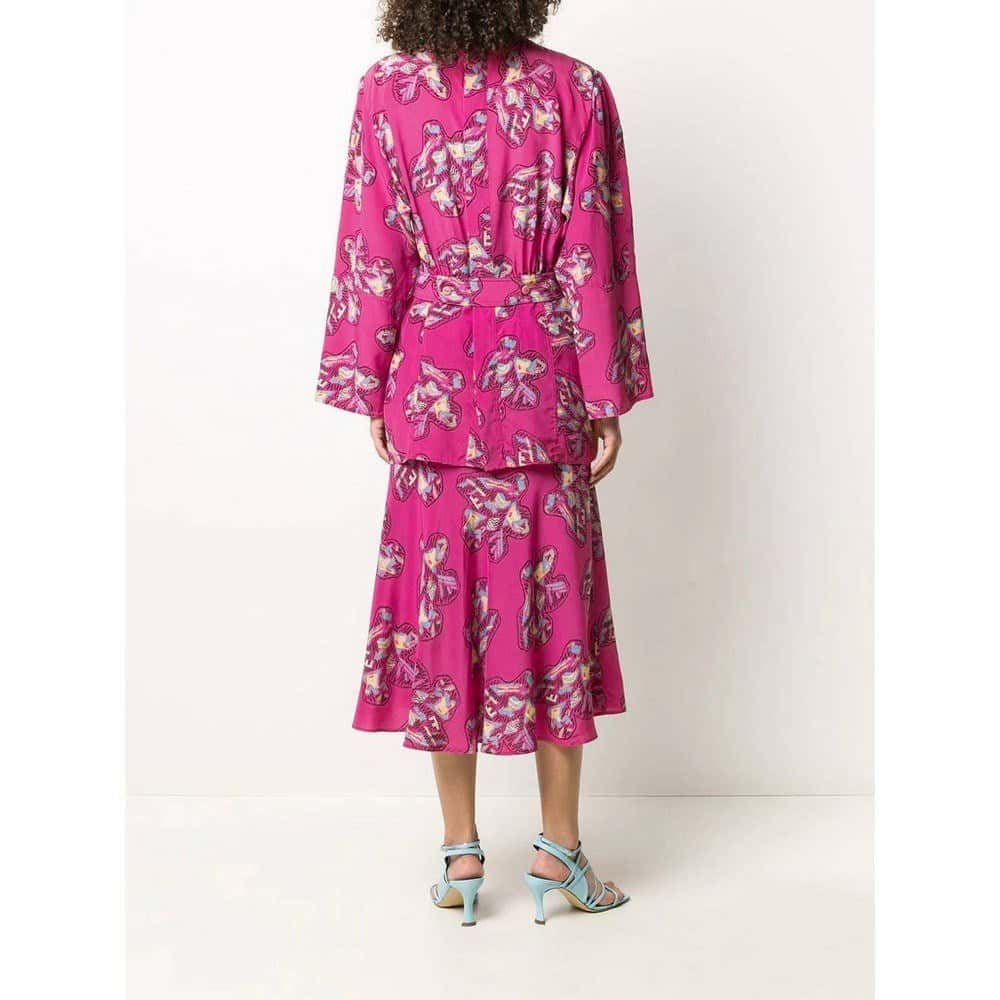 Fendi Pink Floral Suit - '70s Pink Silk Good - Inside View