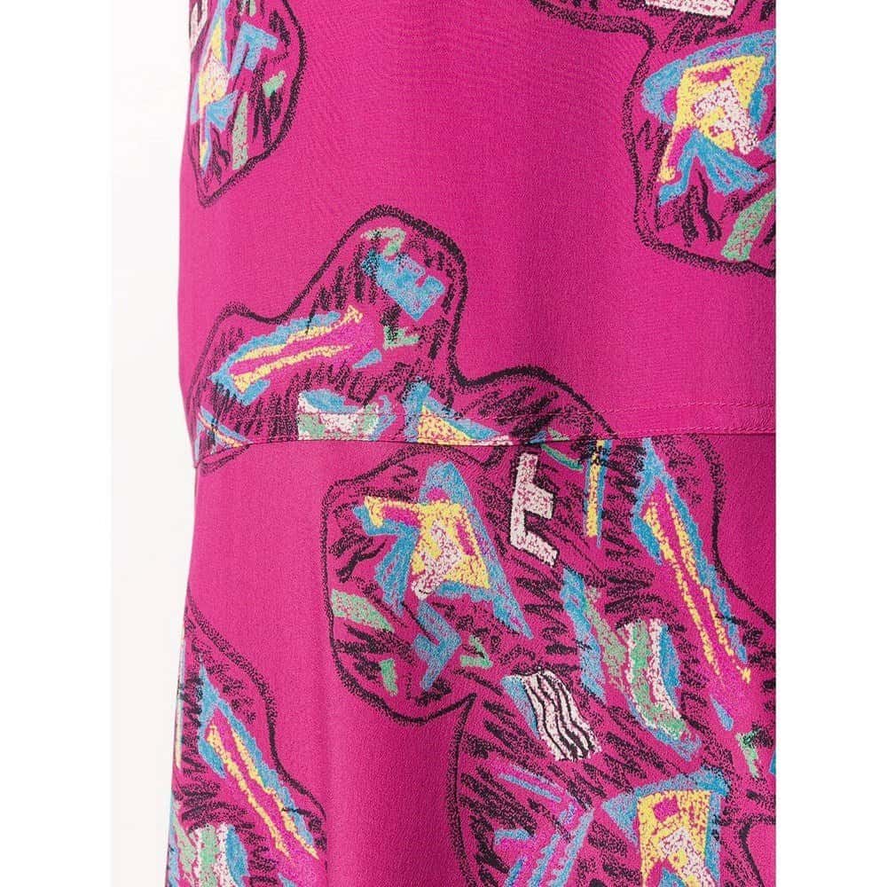 Fendi Pink Floral Suit - '70s Pink Silk Good - Model View